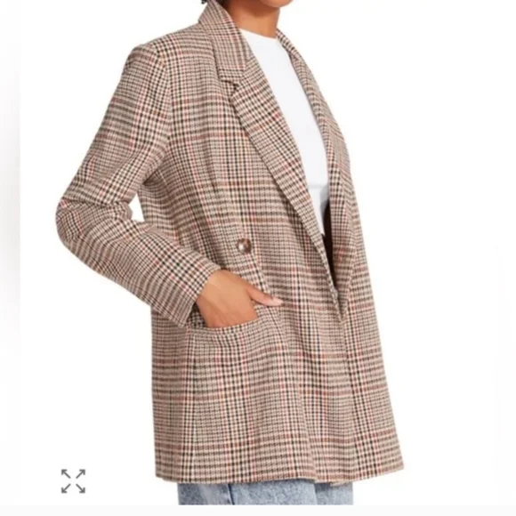 Steve Madden Beige Checkered Blazer - Picture 3 of 7